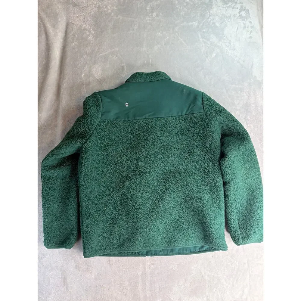 FIGS On-Shift Sherpa Jacket Green Full Zip Fleece Scrub Coat large